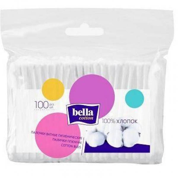 

Ватные палочки гигиенические Bella Cotton, 100 шт