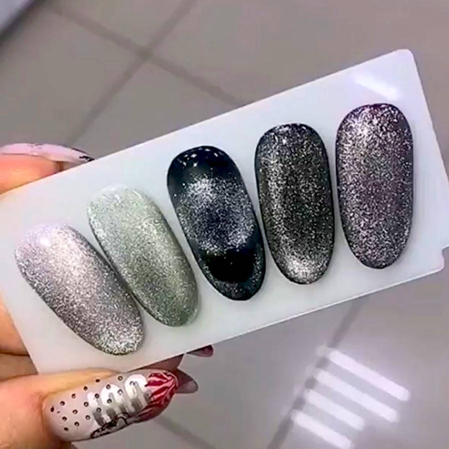 

Гель-лак Saga Cat Shine 24D "кошачий глаз" серебро, 8 мл