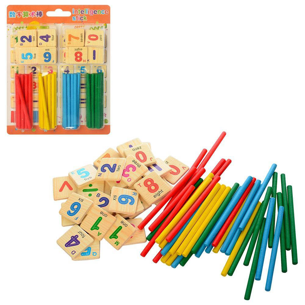 

Деревянная Игрушка Набор первоклассника Палочки для Счёта Цифры MD 1254, 009517, Разные цвета