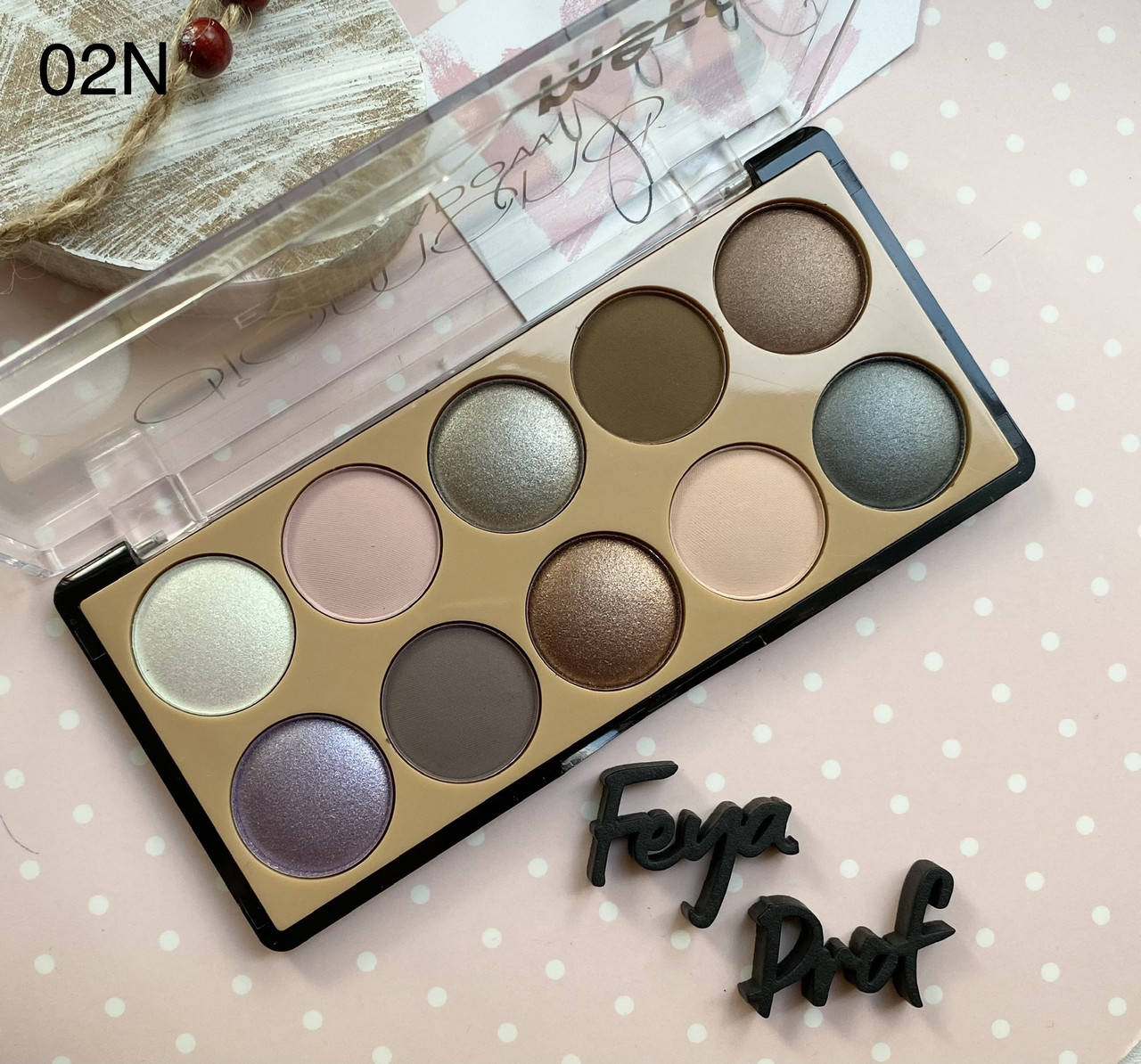 

Тени для век MERCI Diamond Eyeshadow #2N матовые и перламутровые, 10 цветов