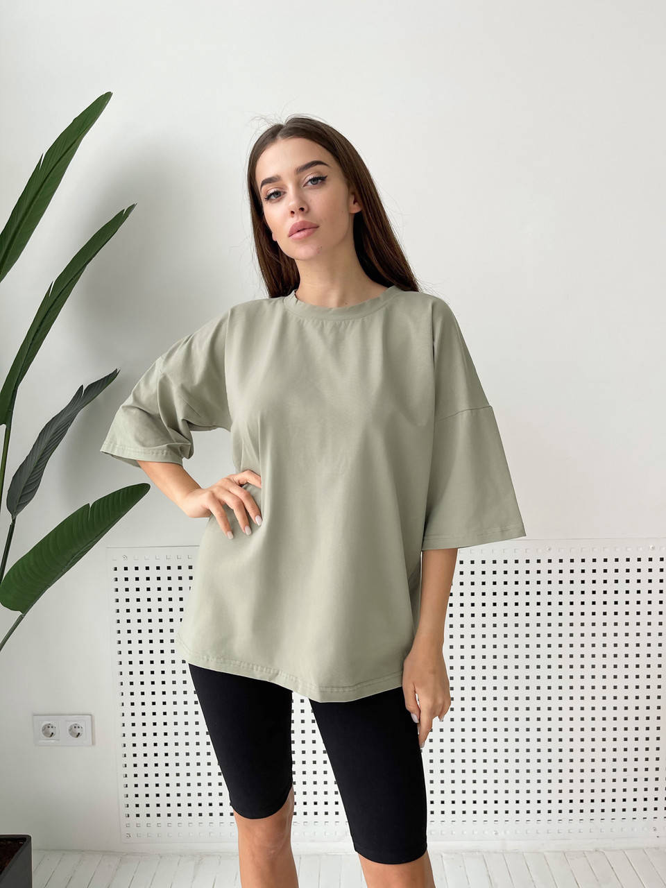 

Женская футболка оверсайз, Хаки