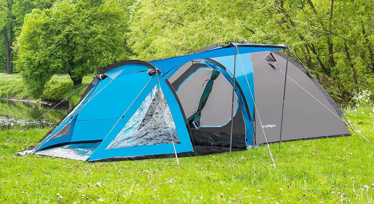 

Туристическая палатка Acamper Soliter Pro 4, серая, 4-х местная, Серый