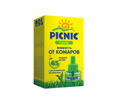 

Жидкость "Picnic Family" защита от комаров 30 мл. (45 ночей)
