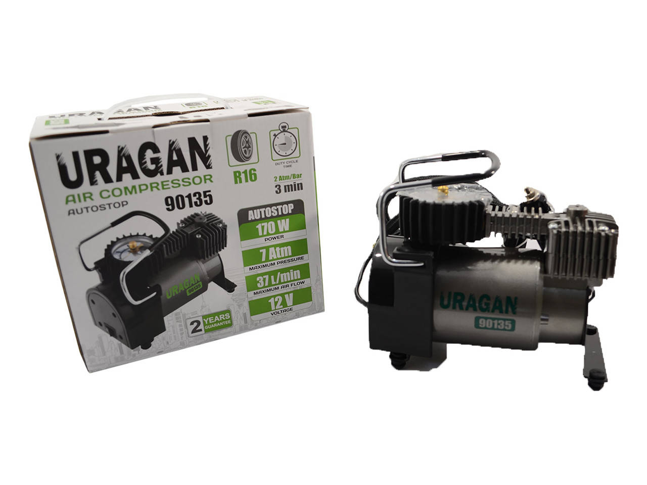 

Автокомпрессор Uragan 90135 с автостопом