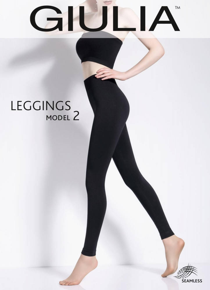 

Бесшовные чёрные женские леггинсы из микрофибры LEGGINS (model 2), Черный