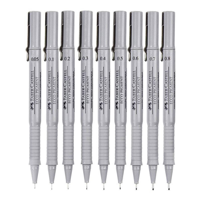 

Набор черных линеров Faber-Castell ECCO PIGMENT 9 штук, Черный