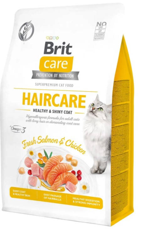 

Brit Care Cat GF Haircare Healthy & Shiny Coat корм для кошек (курица и лосось) 0,4кг