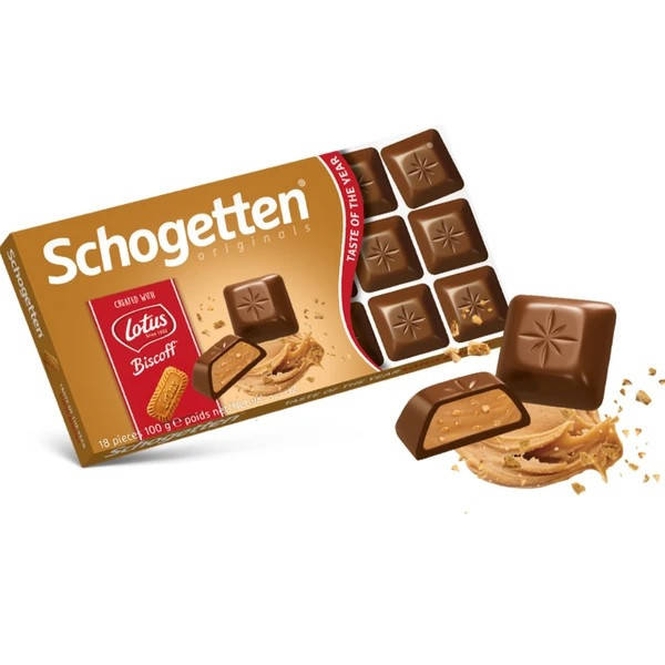 

Шоколад молочный Schogetten Шогеттен Lotus Biscoff 100 г Германия