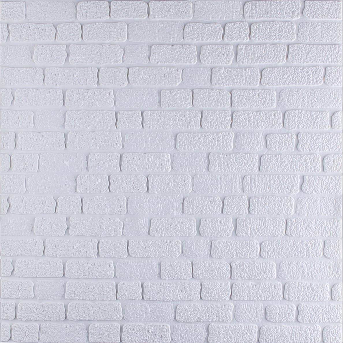 

3д Панель 70х70см х 5мм самоклейка под кирпич рваный на стену самоклеющаяся стеновая пвх 3D Белый Лофт Loft