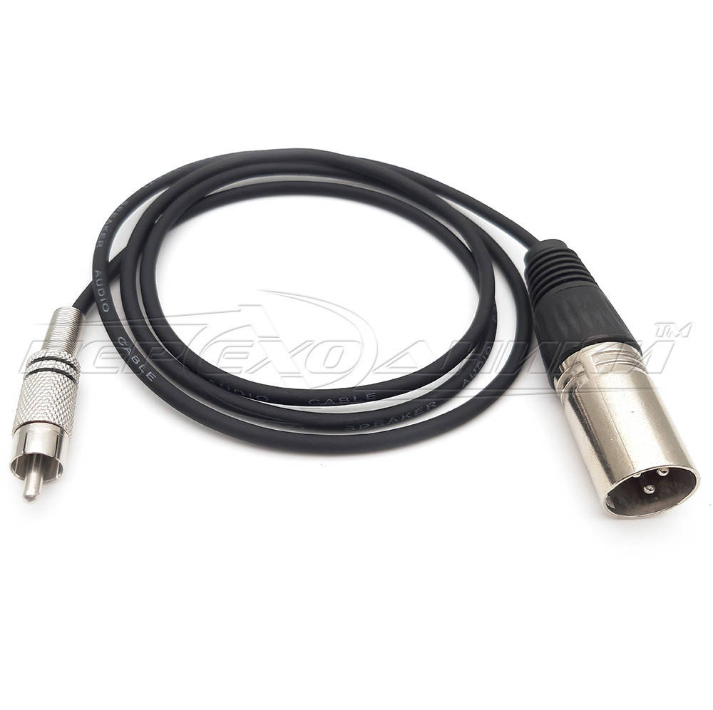 

Кабель RCA (тюльпан) моно на XLR 3 Pin в экране (папа), Черный