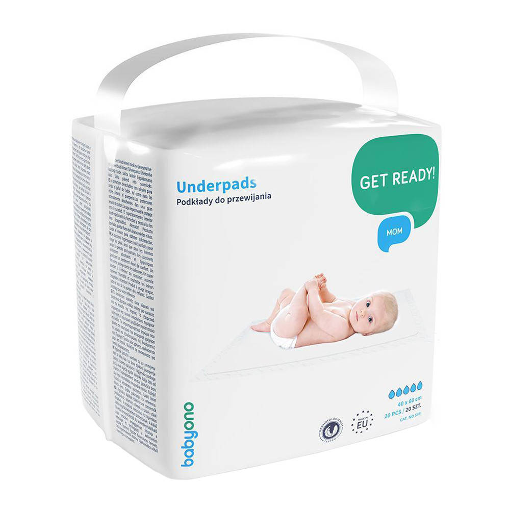 

Пеленки для пеленания 40x60 см BabyOno 20 шт. (5901435412275), Белый