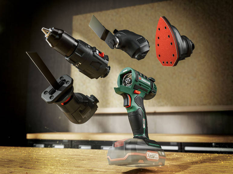 

Шуруповерт 4 в 1 аккумуляторный Parkside PKGA 20-Li C2 реноватор сабельная пила