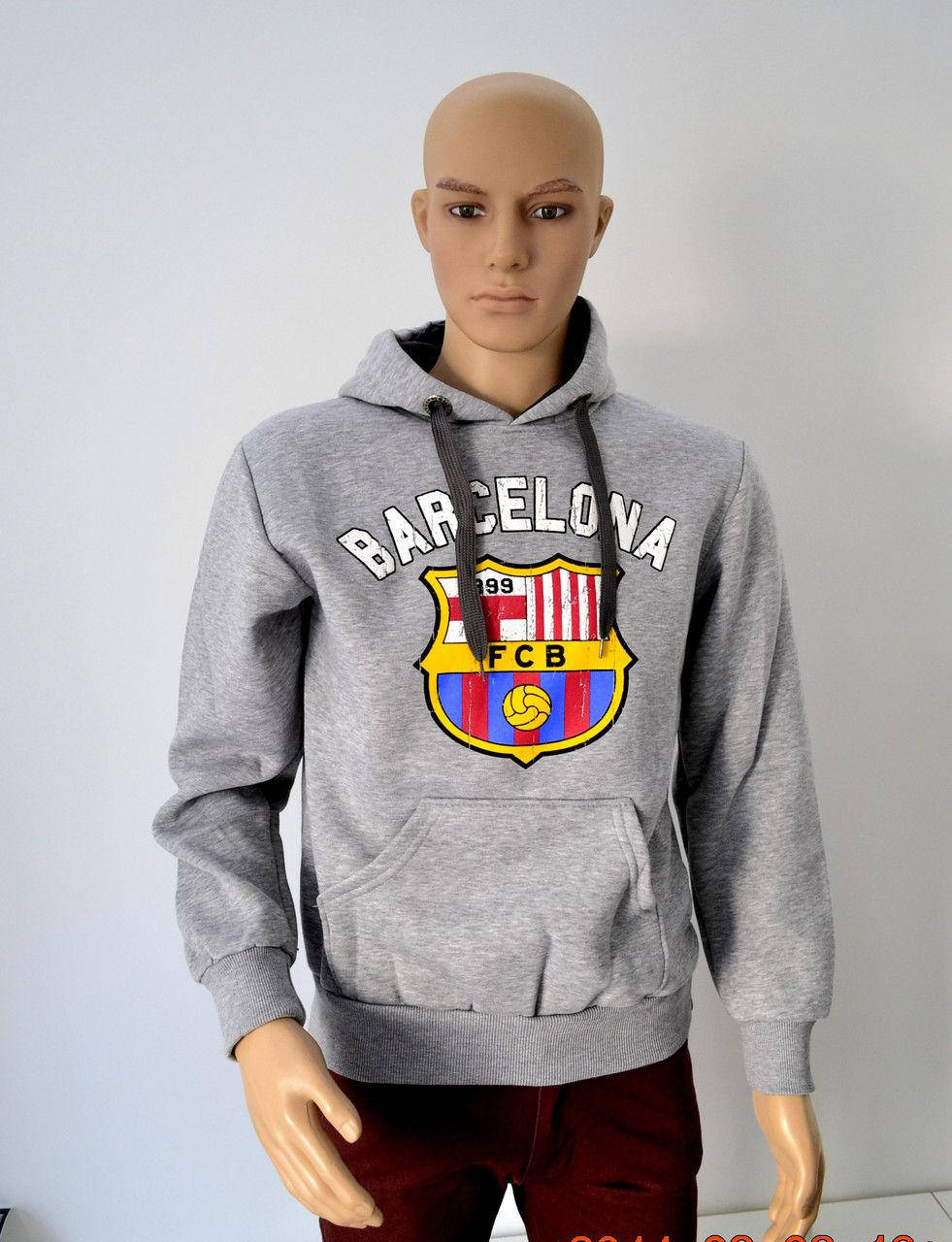 

Бобка кофта серая Barcelona футбольный клуб FCB плотная высокое качкство, Серый