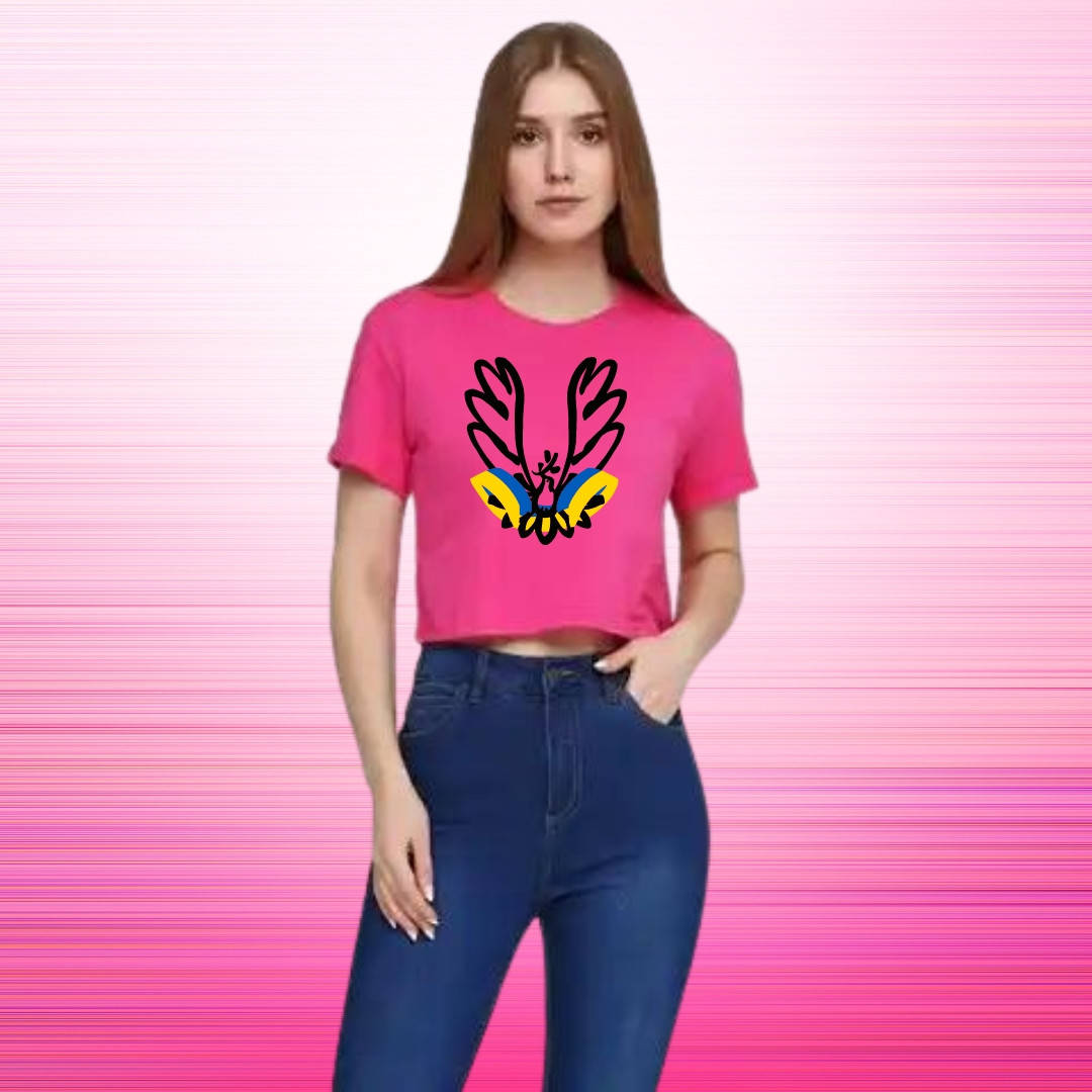 

Женские цвеные футболки кроп топ с принтом, Разные цвета