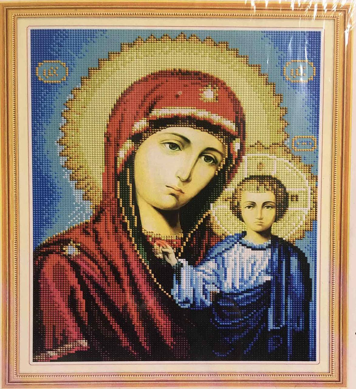 

40*30см Божья Матерь лик не выкладывается, алмазная живопись, полная выкладка