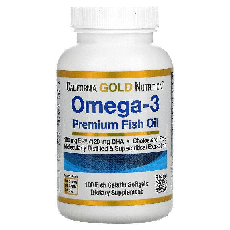 

Омега-3 рыбий жир премиального качества, 100 капсул California Gold Nutrition