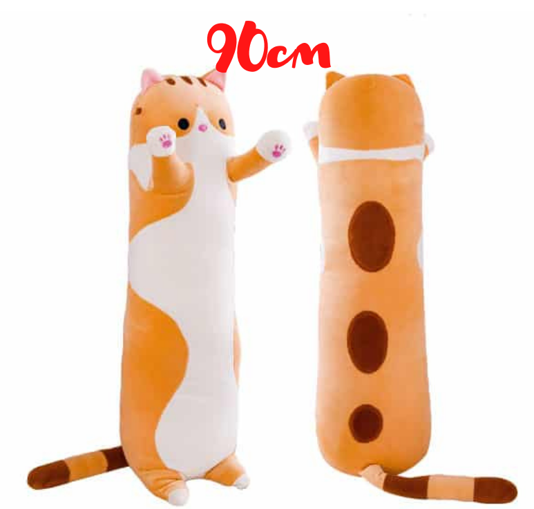 

Мягкая игрушка плюшевый длинный кот батон подушка обнимашка Masyasha Цвет Рыжий 90см KB-R90