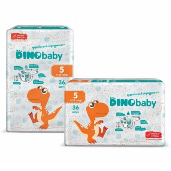 

Подгузники памперсы детские Дино беби Dino Baby 5 от 11-25 кг 36 штук дино бейби