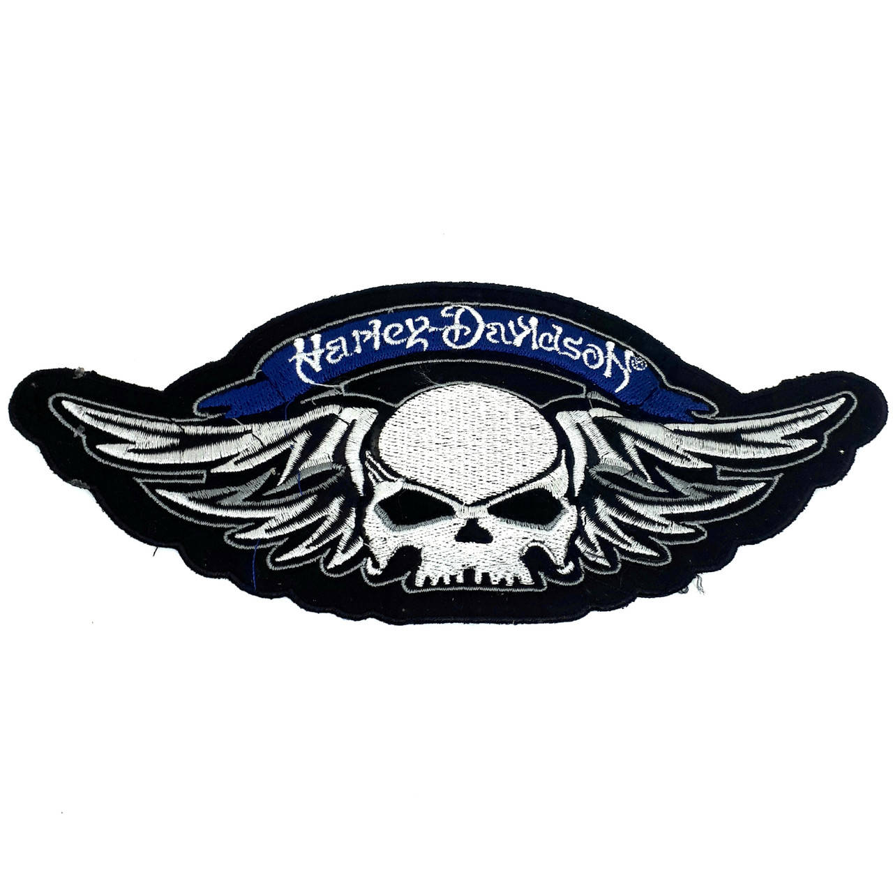 

Нашивка термо наспинная, вышитая " череп с крыльями"