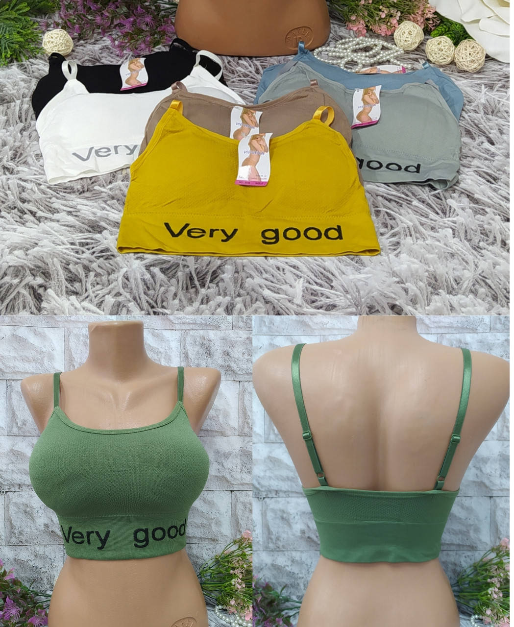 

Топ бюстгальтер на бретелях р. 44-46 Ирина 2038, Разные цвета