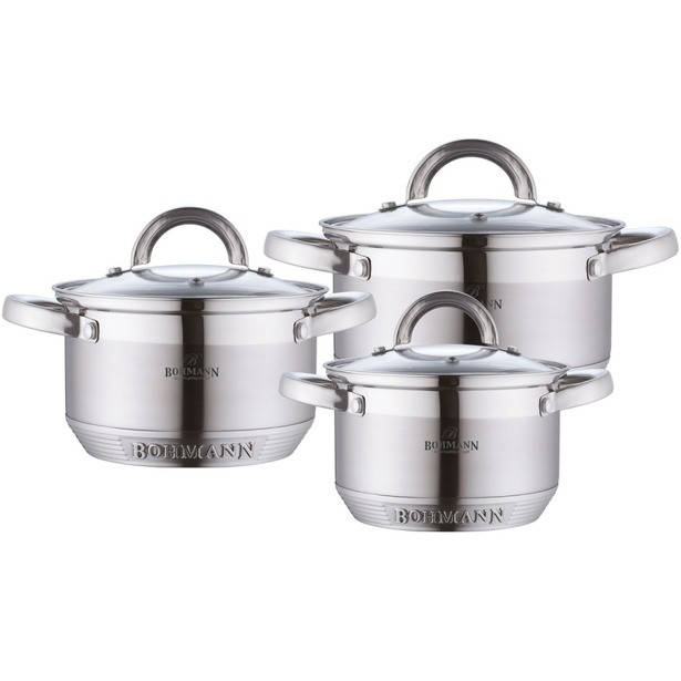 

Набор кастрюль из нержавеющей стали Bohmann BH 0714 (6 предметов) - Lux-Comfort