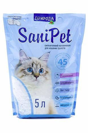

Силикагелевый наполнитель для кошачьего туалета Природа SaniPet 5 л Акция