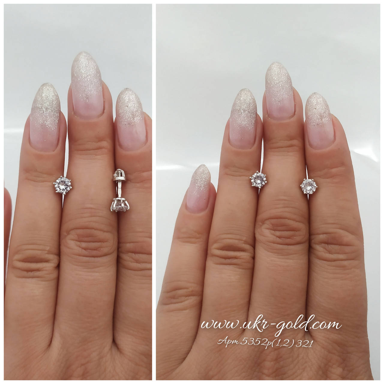 

Серебряные серьги пусеты 925 пробы