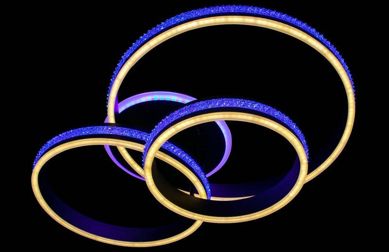 

Светодиодная LED-люстра с димером и подсветкой, 175 W RGB, Золотистый