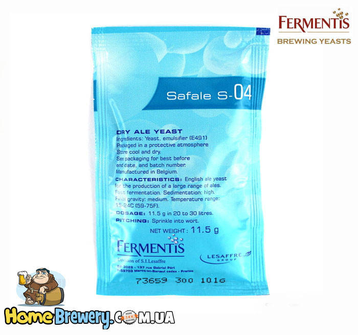 

Пивные элевые дрожжи Fermentis Safale S-04