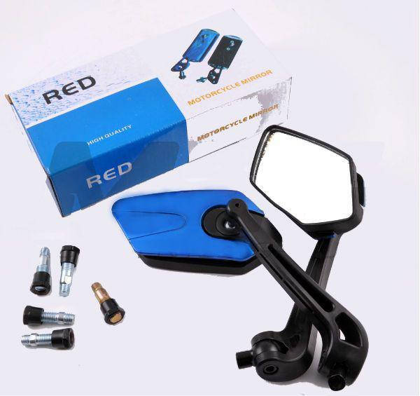 

Зеркала многоугольные (резьба 8/10mm, синие) "RED"