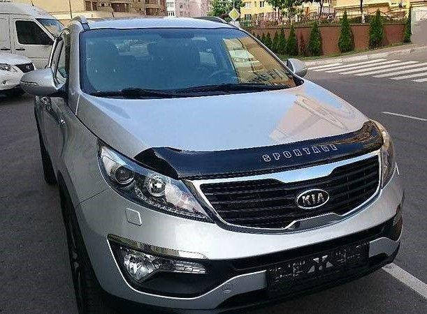 

Дефлектор на капот (мухобойки) Kia Spotage 2010-2016/короткий