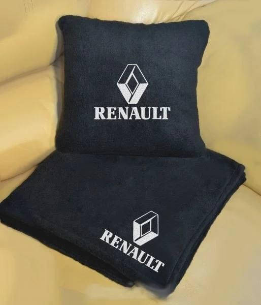 

Плед с подушкой в машину с логотипом авто Renault