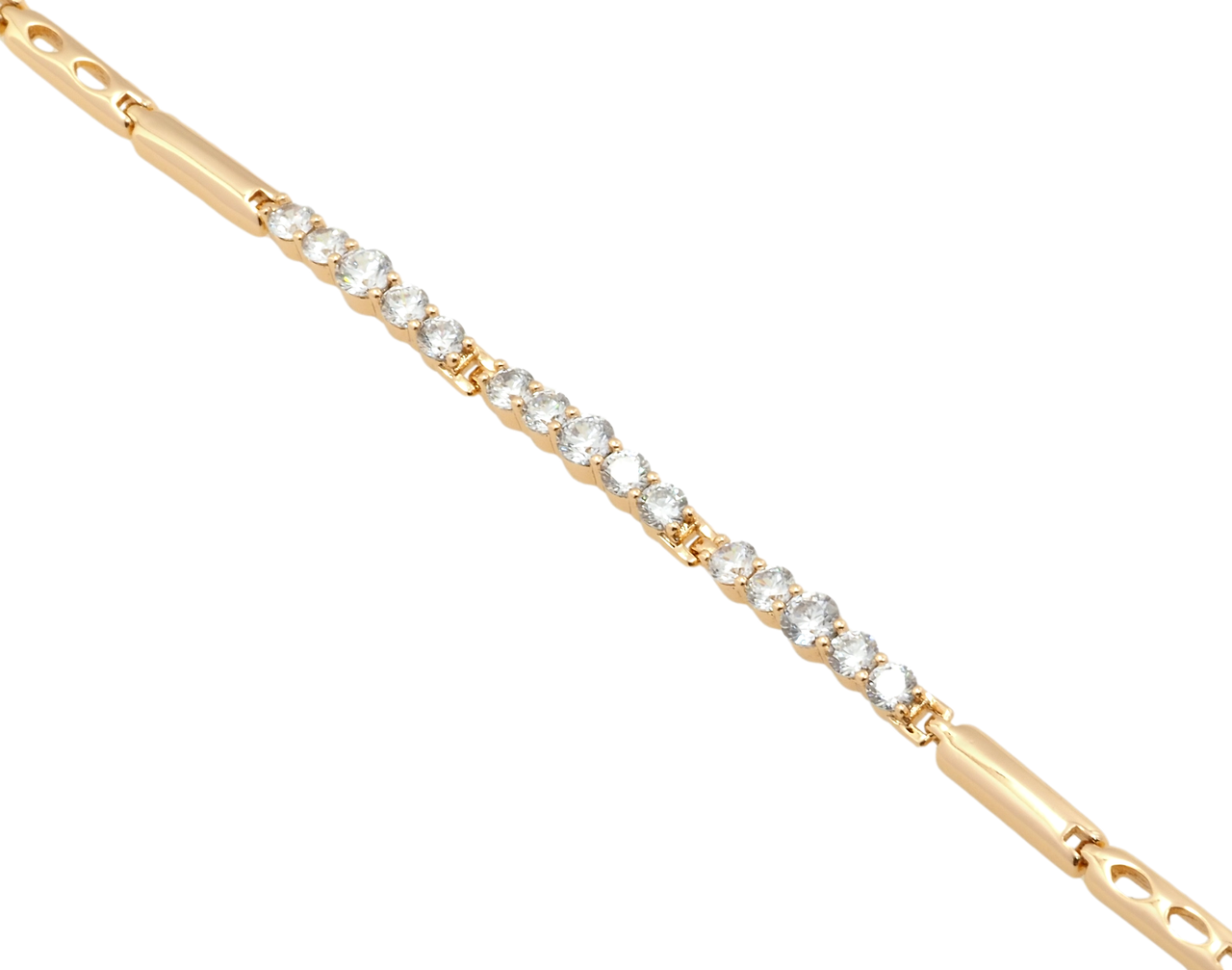 

Браслет Xuping Позолота 18K "Дорожки циркония" длина с доп.замком 17,19см х 3мм