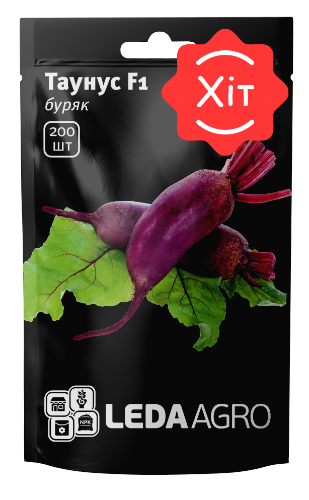 

Таунус F1 200 шт Leda Agro Буряк столовий Насіння (Свекла столовая Семена)