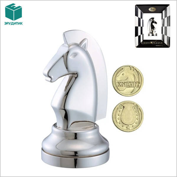 

Металлическая головоломка Конь Knight Chess Puzzles silver