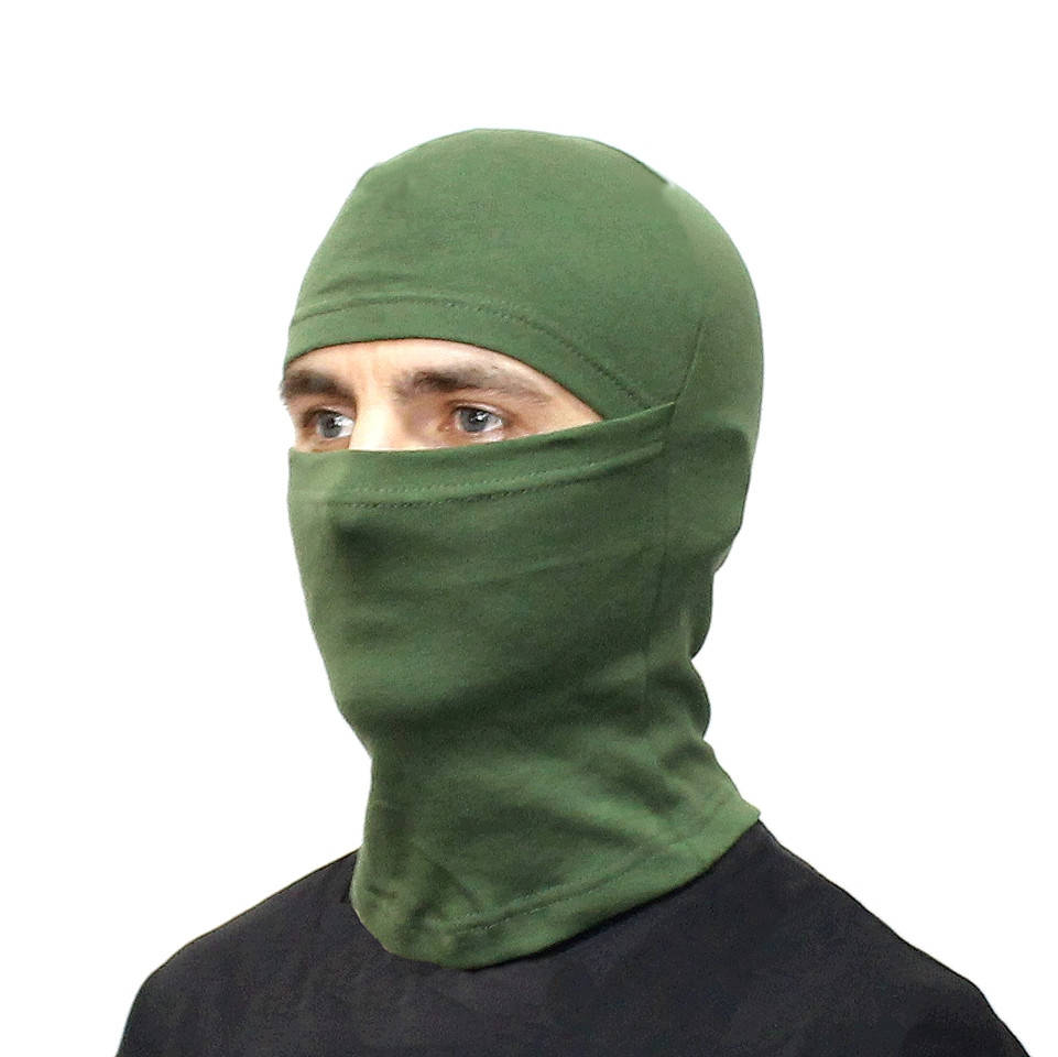 

Балаклава летняя тактическая для лица Олива Ветрозащитная тонкая маска Хаки Трикотажная ХБ