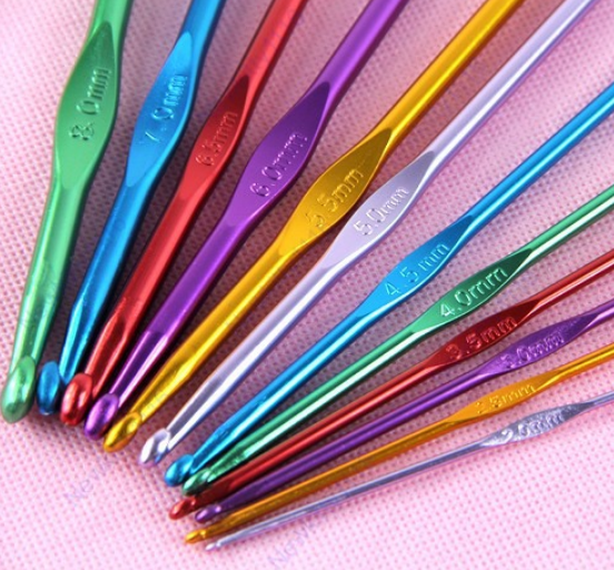 

Алюминиевый крючок для вязания 15см, Коричневый