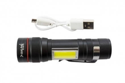 

Ручной аккумуляторный полицейский Фонарь 520 T6+COB, ЗУ mirco USB