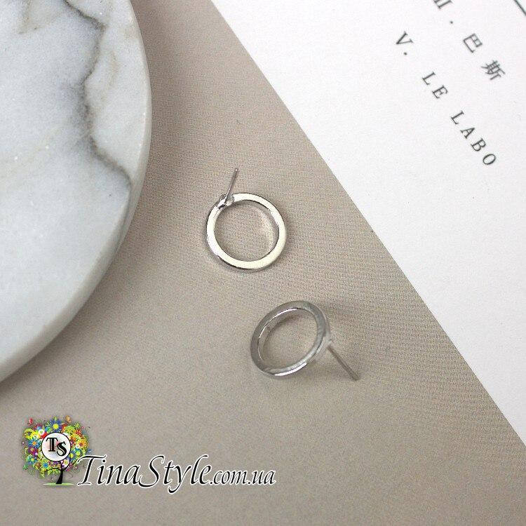 

Серьги сережки минимализм колечки геометрия серьги протяжки пусети цвет серебро