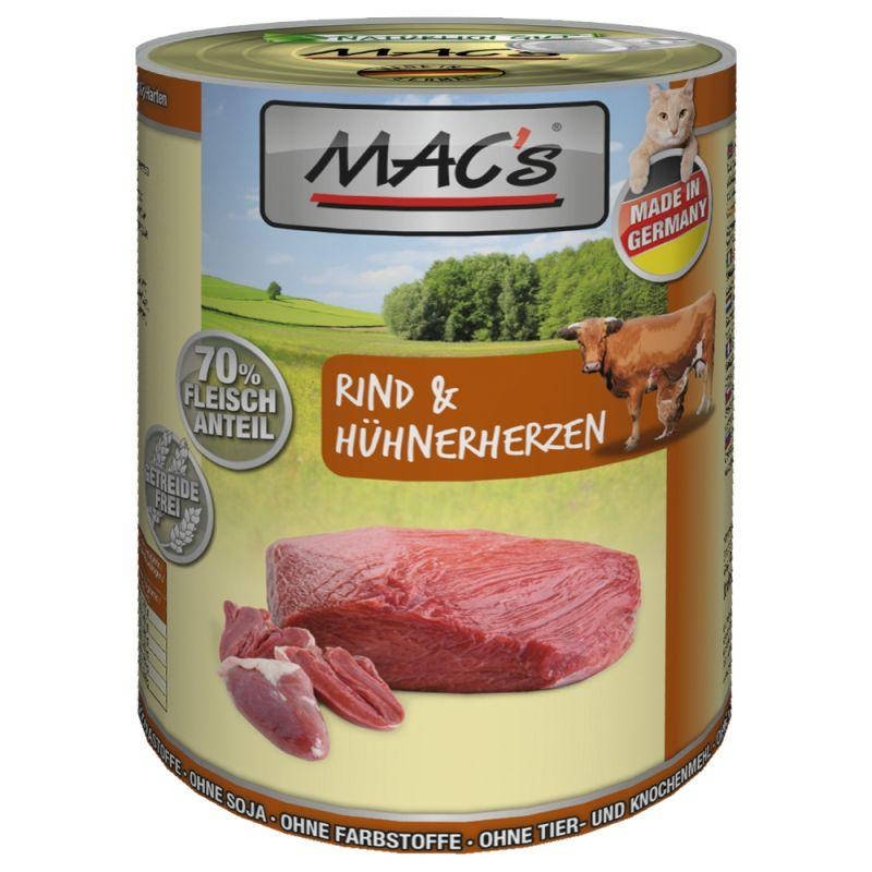 

Консервы для котов Mac`s Rind&Huhneherzen Говядина и Куриные Сердца