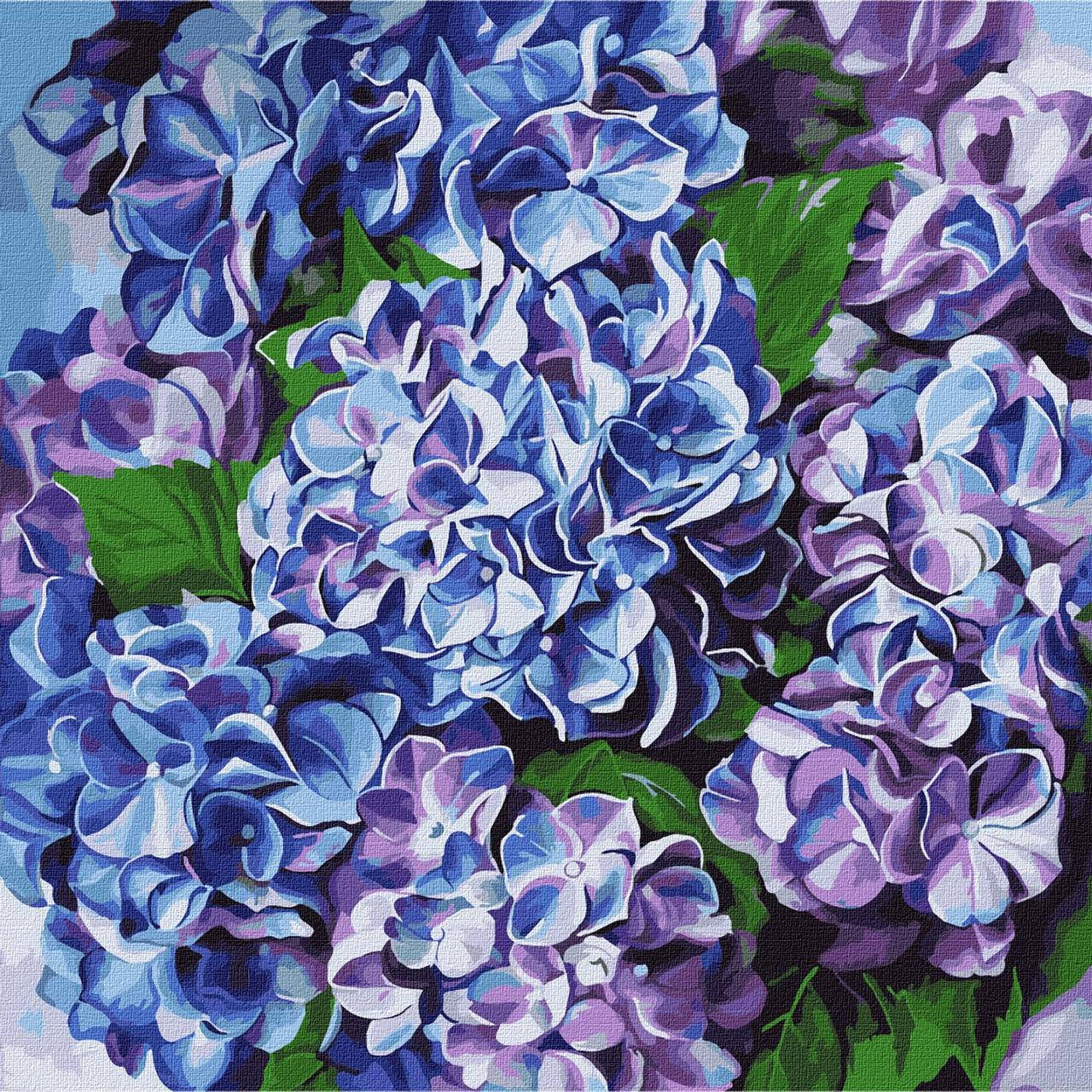 

Картина по номерам. Букети "Яскрава гортензія"KHO2079 40х40см