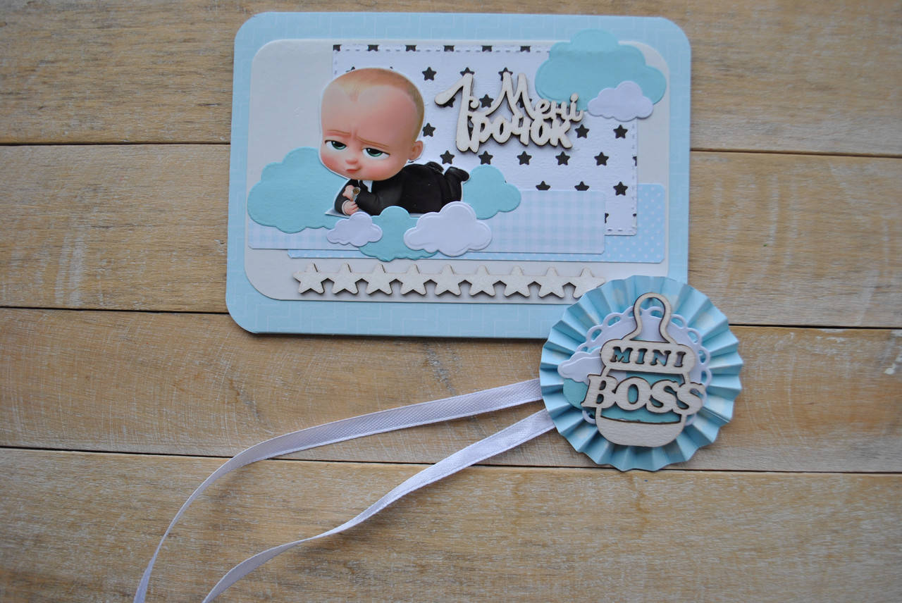 

Набор Ножницы и конверт для локона на годик в стиле Босс Молокосос (Baby Boss)