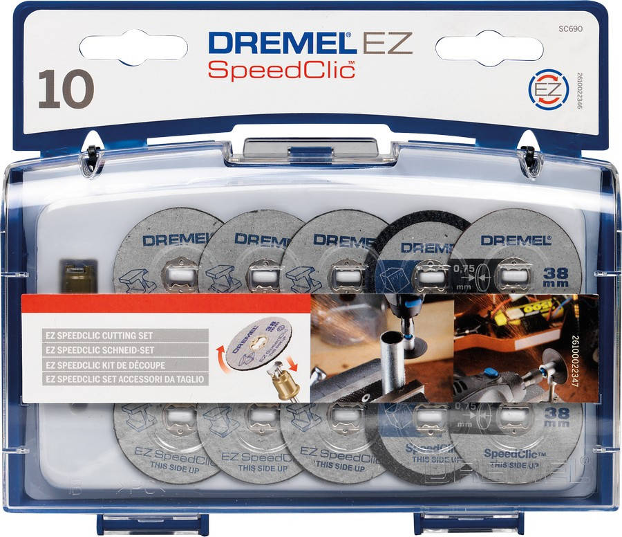 

Набір оснастки Dremel® EZ SpeedClic для різання, 11 аксесуарів (SC690)