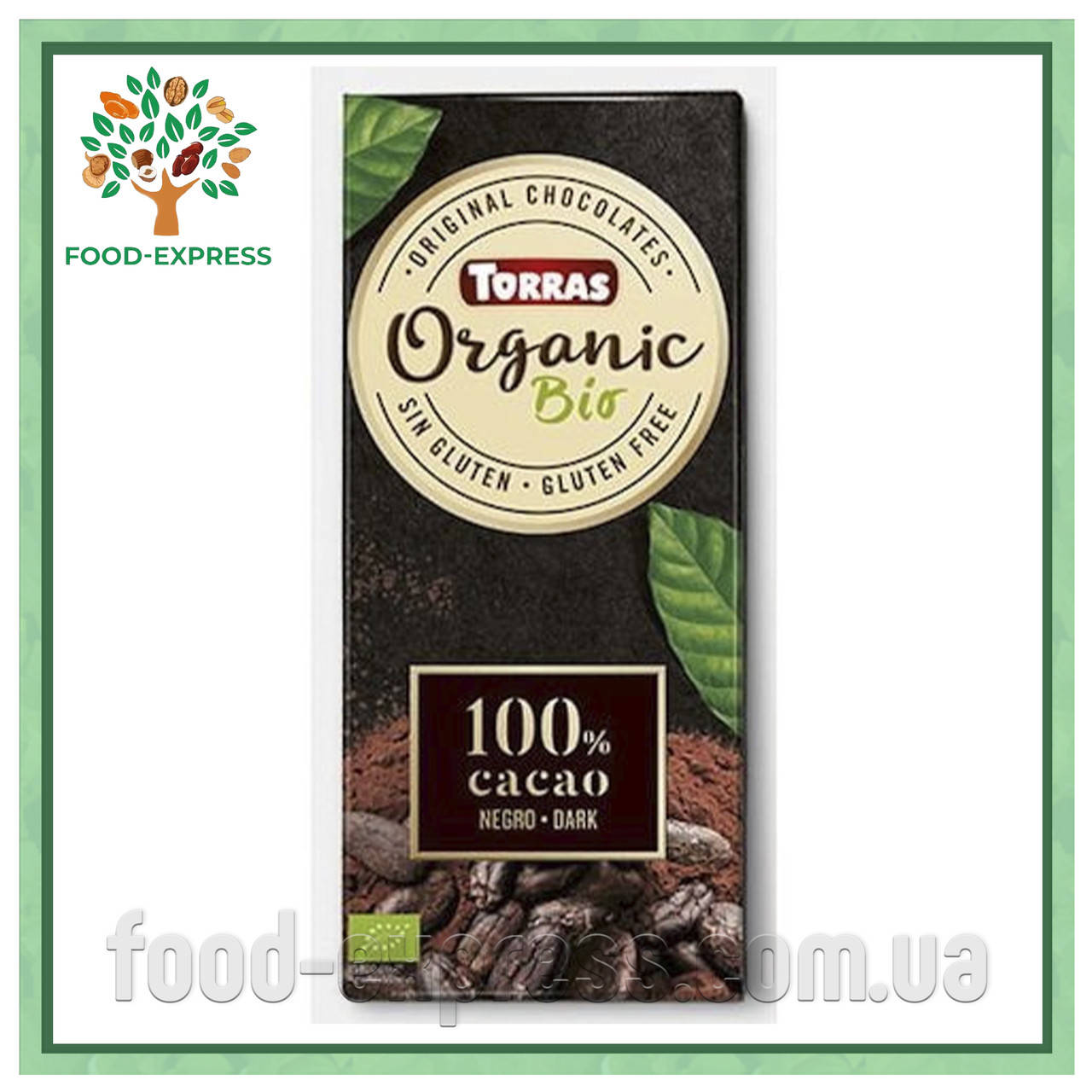 

Шоколад 100% какао Torras Organic без сахара, 100 г
