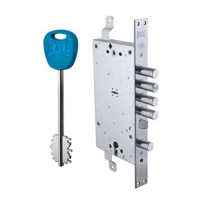 

Замки для дверей врезной KALE 456 двухсистемний 5 кл 85 mm Никель