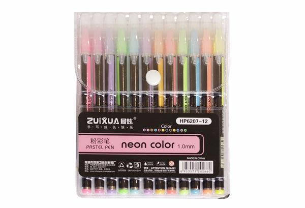 

Набір ручок гелевих 1 мм 12 кольорів, пастельні