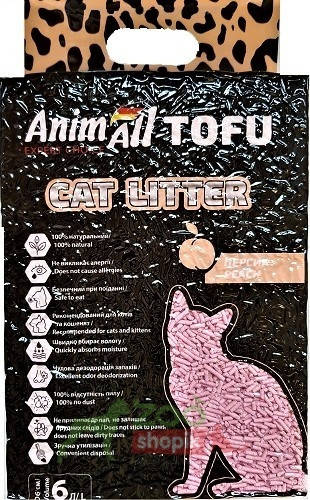 

Наполнитель для туалета AnimAll Tofu Peach соевый, с ароматом персика 2.6 кг (6л)