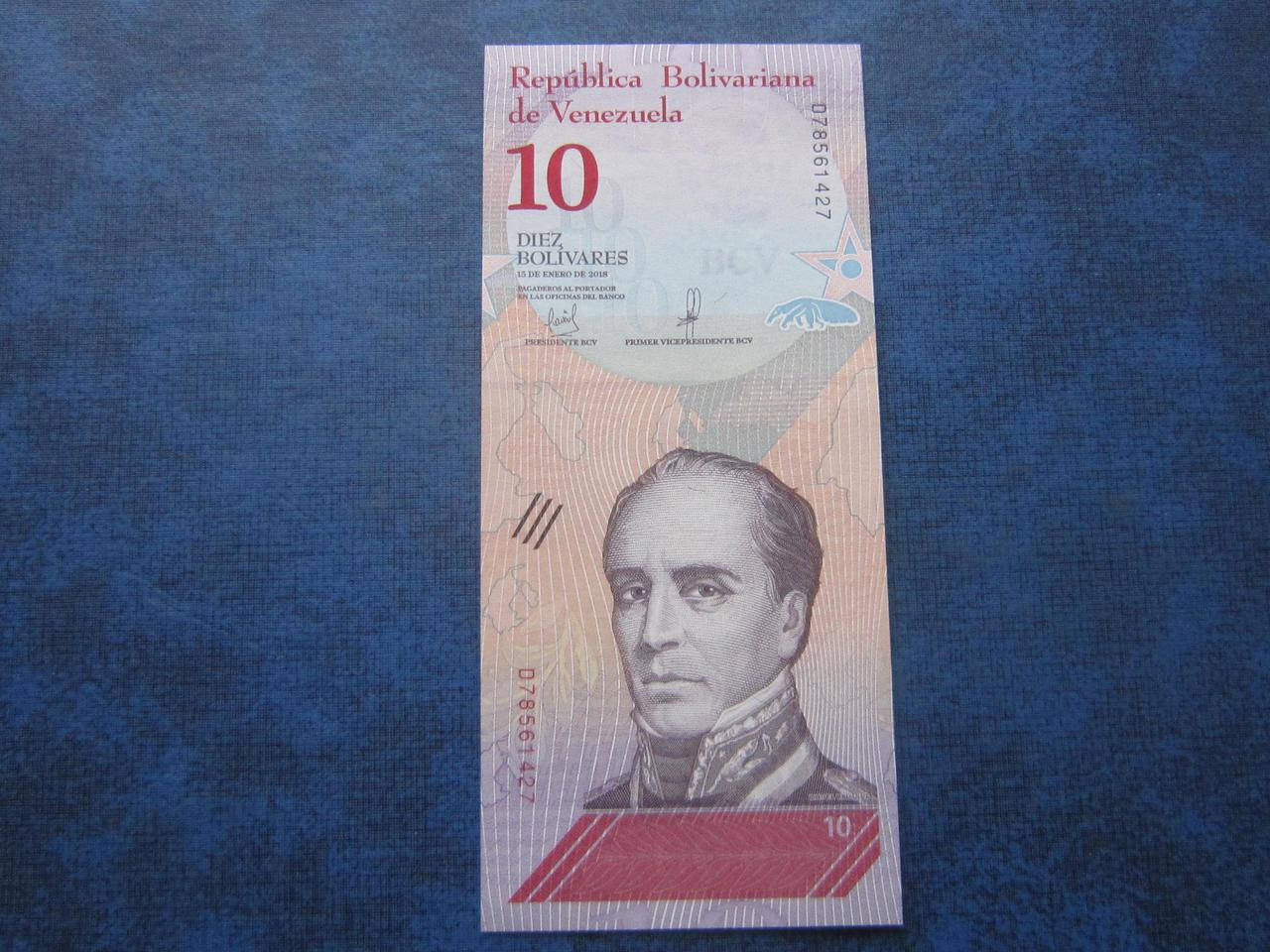 

Банкнота 10 боливаров Венесуэла 2018 фауна муравьед UNC пресс