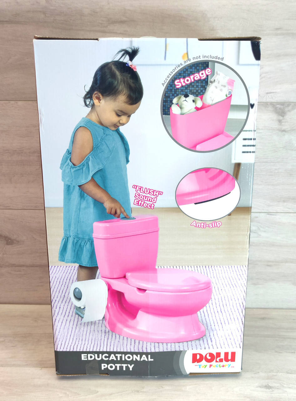 

Детский горшок унитаз для девочки, розовый, звуки воды, антискользящее покрытие