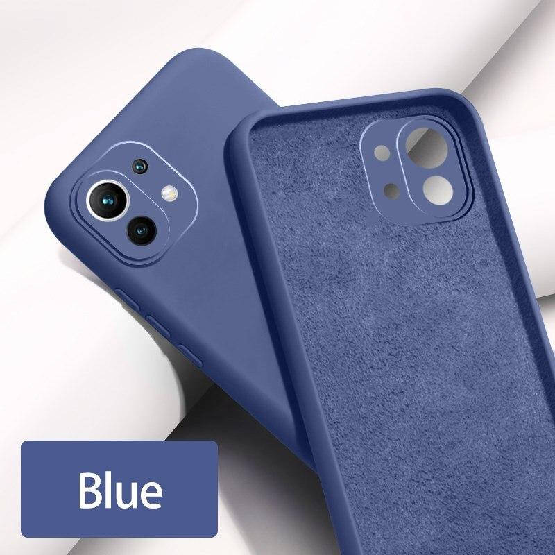 

Силиконовый чехол для Xiaomi Mi 11 Lite Синий микрофибра soft touch